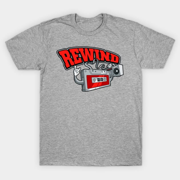 REWIND (80's Design) T-Shirt by Rewind Wear by Pressing Rewind